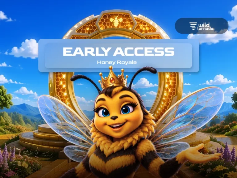Honey Royale slot game by Evoplay with royal bees, honey theme and colorful casino symbols