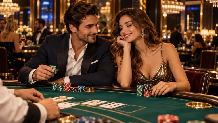 Popular blackjack variations featuring playing cards, casino chips and a blackjack table