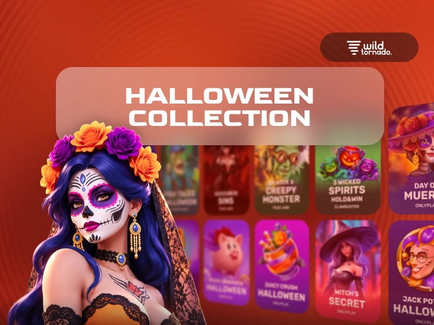 Halloween casino games at WildTornado featuring spooky online slots, haunted castles, pumpkins, and supernatural characters.