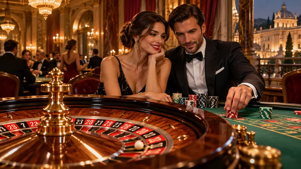 Historic roulette wheel on an elegant casino table representing the origins and evolution of roulette.