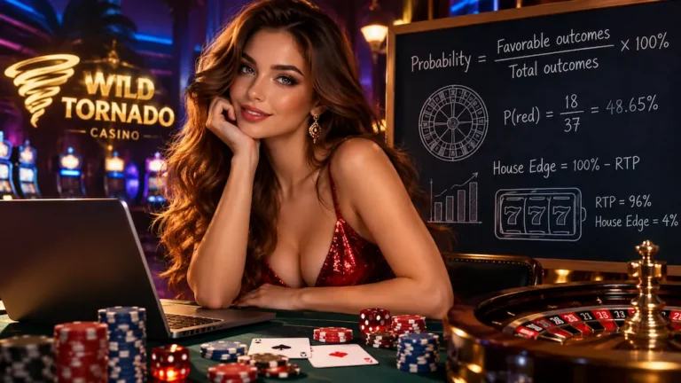 Player learning how to calculate winning probability in online casino games