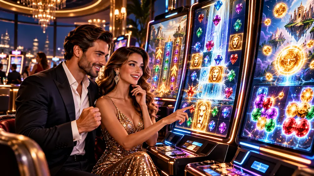 Modern online slot machines featuring innovative mechanics, dynamic reels, wild symbols, and bonus features
