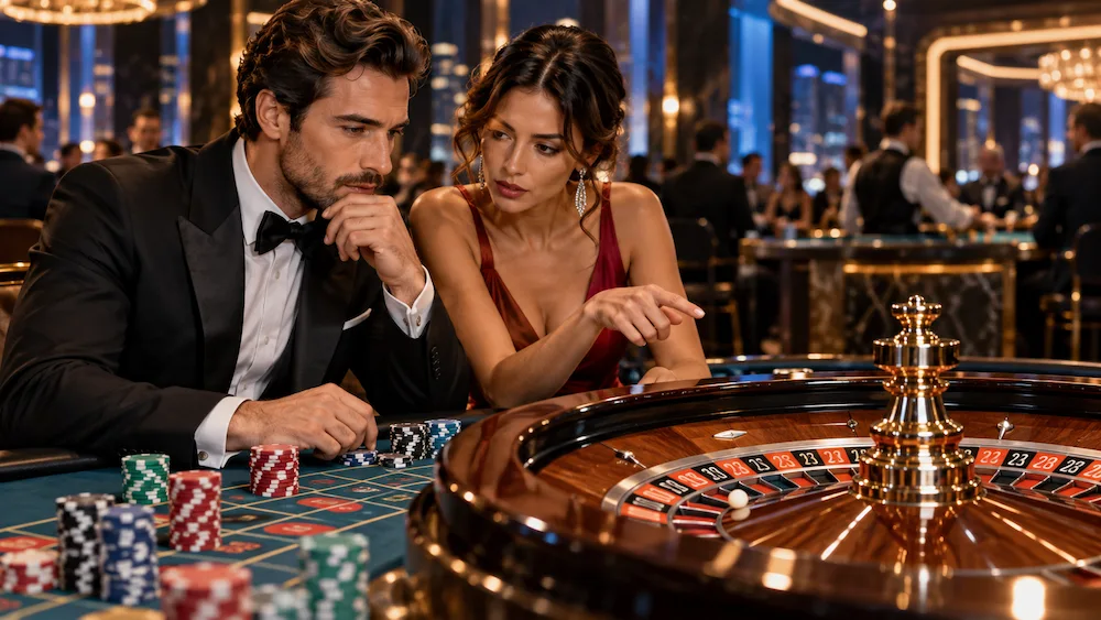 Roulette wheel showing red and black numbers, illustrating why previous results cannot predict the next spin.